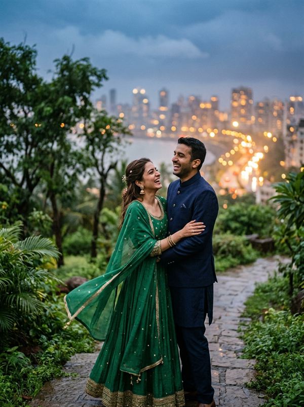 Indian Pre-Wedding Couple Candid Portrait