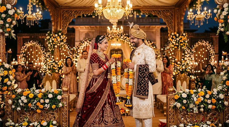 Royal Indian Wedding Varmala Ceremony — Swapnil Photography