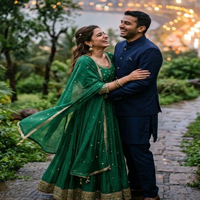 Indian Couple Romantic Candid Pre-Wedding